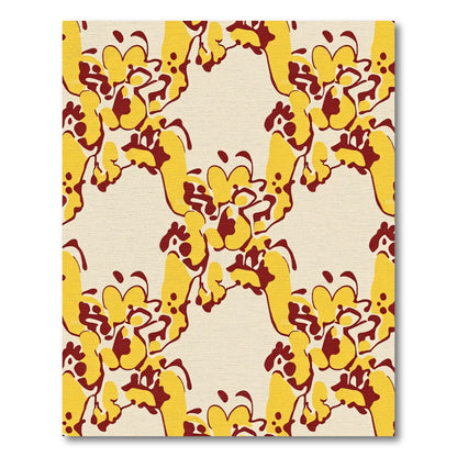 Yellow Crimson Organic Bloom Rug