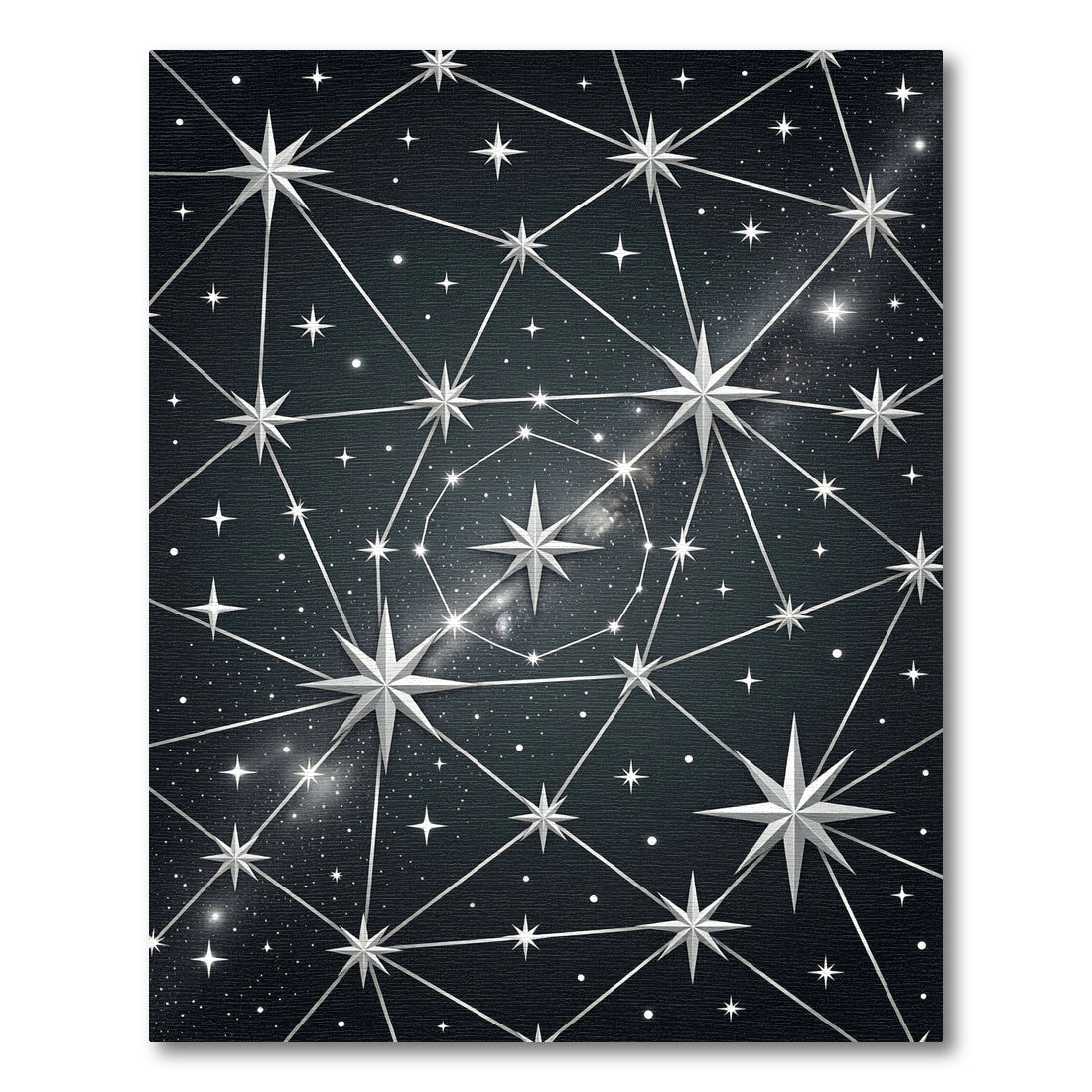 Celestial Geometric Constellation Midnight Sky Rug
