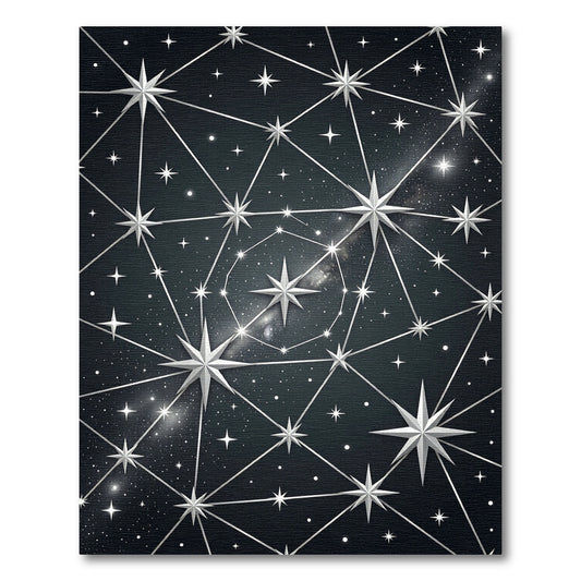 Celestial Geometric Constellation Midnight Sky Rug