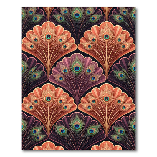 Art Deco Peacock Feather Fan Rug