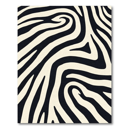 Bold Black Cream Zebra Stripe Rug