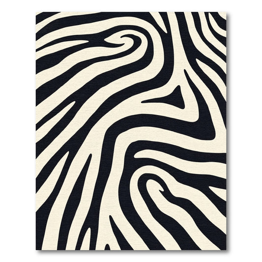Bold Black Cream Zebra Stripe Rug