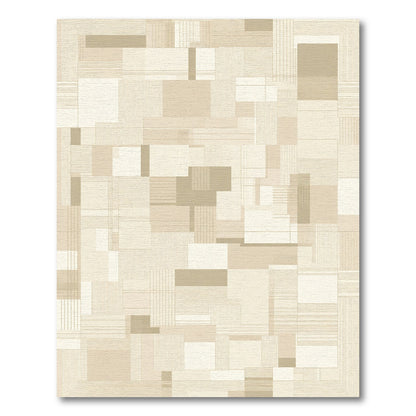Neutral Geometric Layered Rectangles Rug