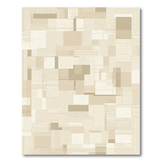 Neutral Geometric Layered Rectangles Rug