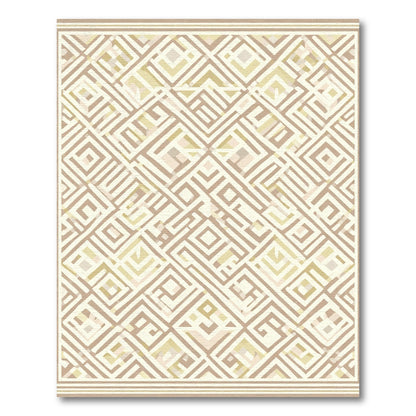 Earthy Geometric Diamond Maze Rug