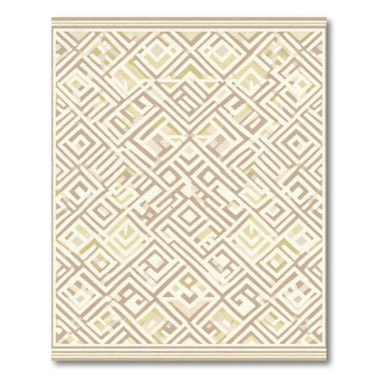 Earthy Geometric Diamond Maze Rug
