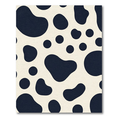 Black White Spotted Organic Shapes Rug