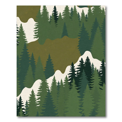 Woodland Evergreen Forest Landscape Rug