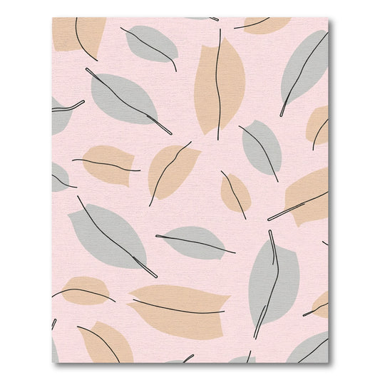 Soft Pink Abstract Leaf Outline Rug