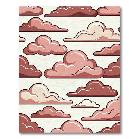 Dreamy Dusty Rose Cumulus Cloud Art Rug