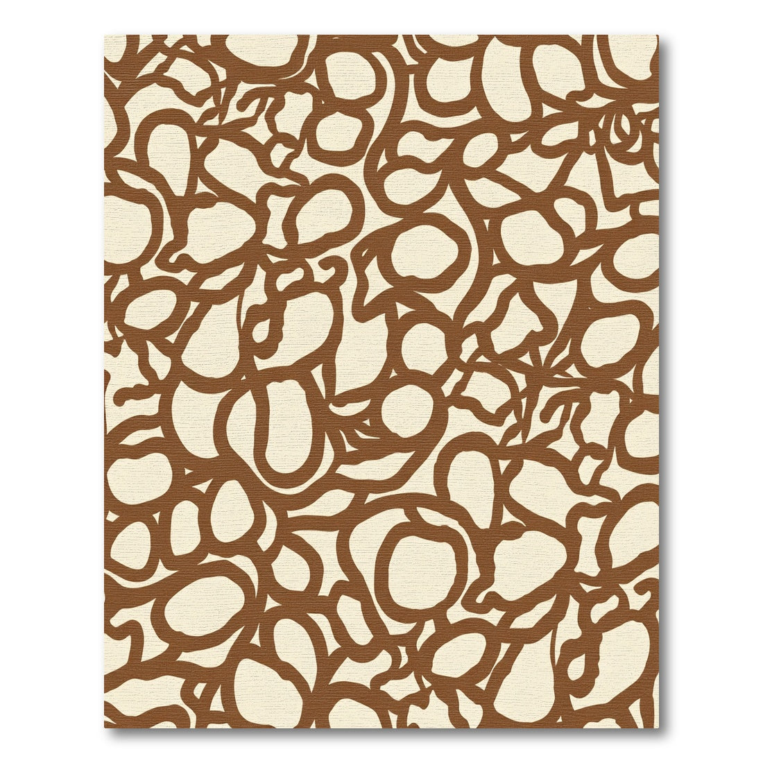 Brown Organic Abstract Blobs Rug