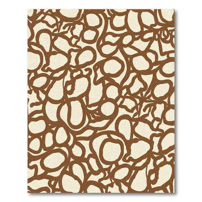 Brown Organic Abstract Blobs Rug