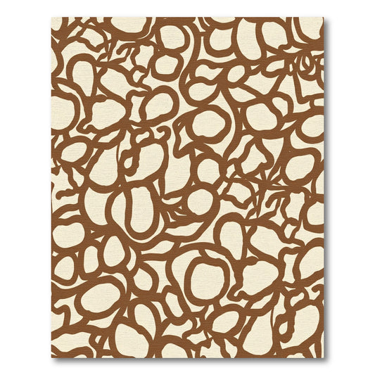 Brown Organic Abstract Blobs Rug