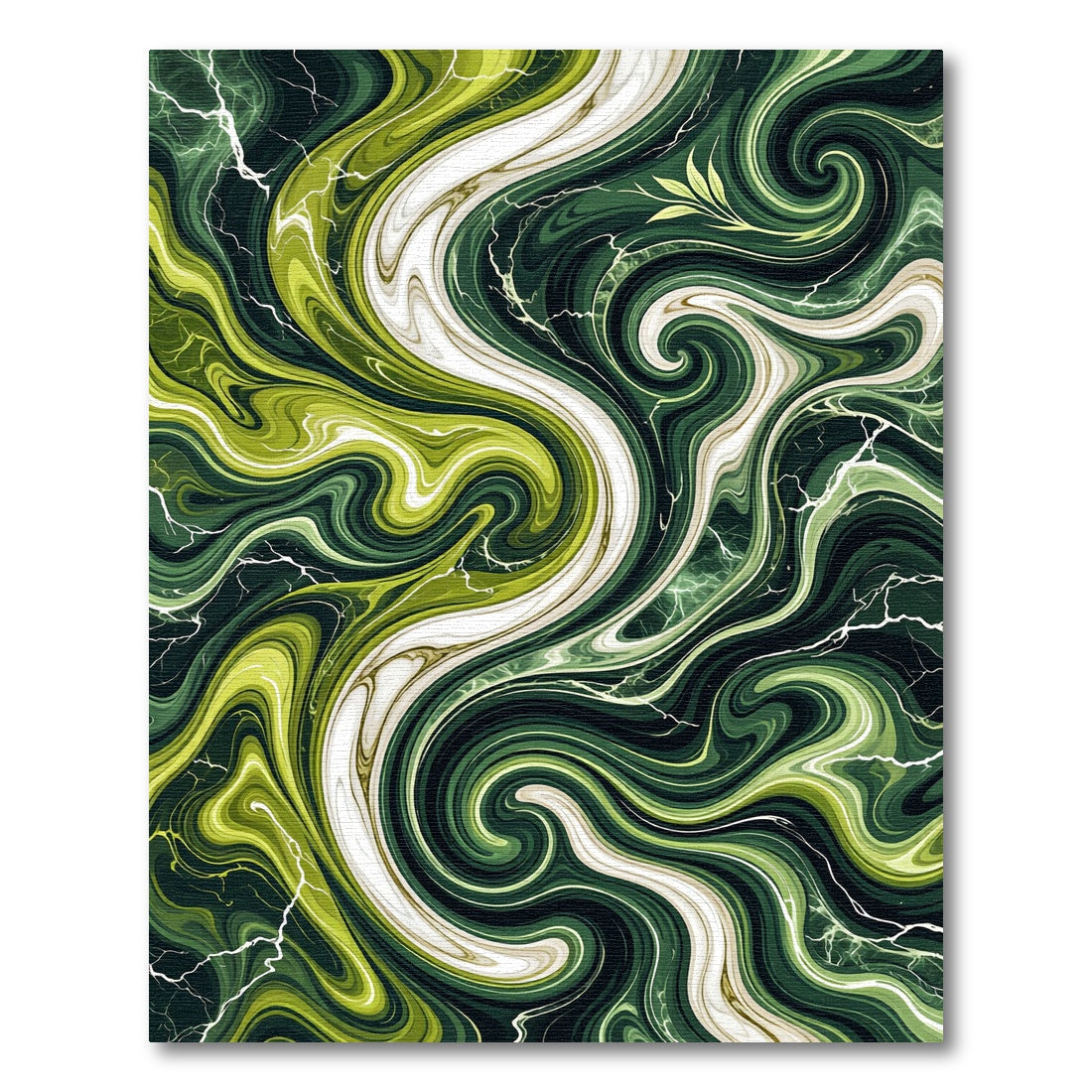 Vivid Green Swirl Marble Flow Rug