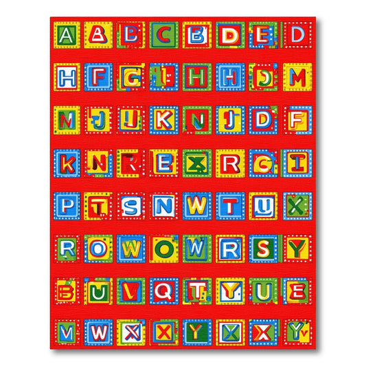 Vibrant Alphabet Block Letters Rug
