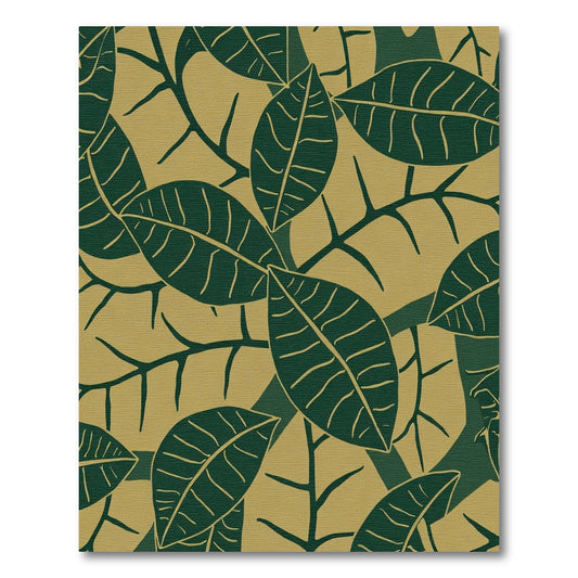 Deep Green Leafy Branch Meadow Rug