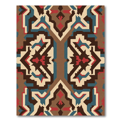 Geometric Tribal Earth Tone Rug