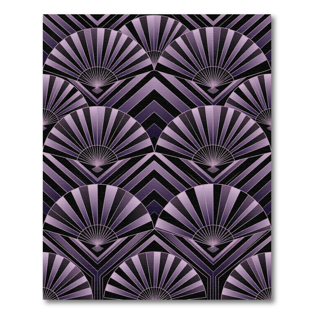 Art Deco Lavender Fan Geometric Rug
