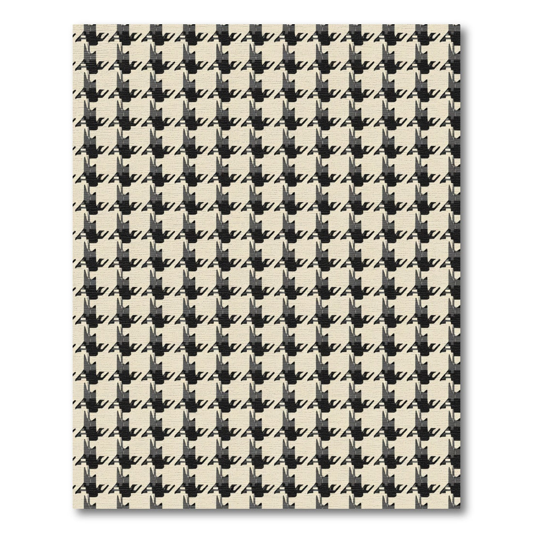 Classic Black White Houndstooth Texture Rug