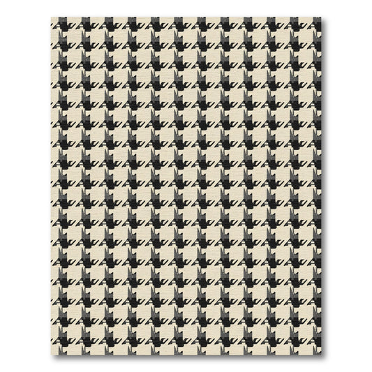 Classic Black White Houndstooth Texture Rug