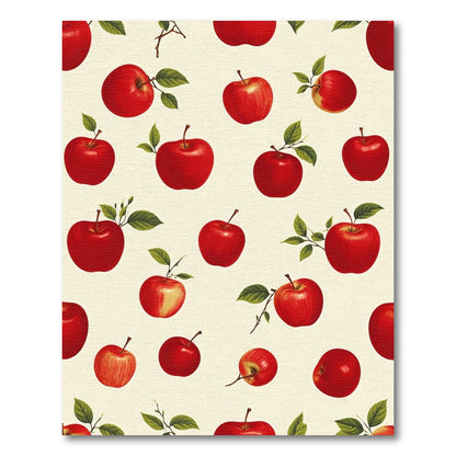 Whimsical Red Apples Green Leaves Rug