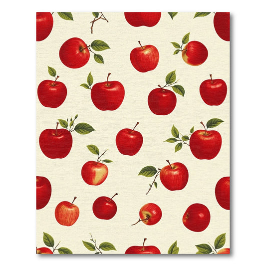 Whimsical Red Apples Green Leaves Rug