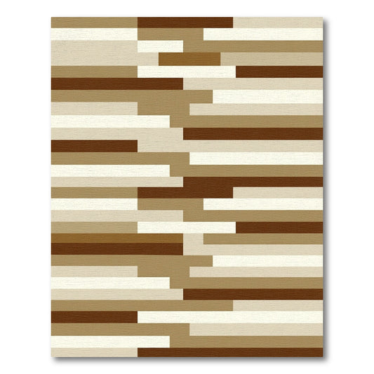 Earthy Horizontal Stripe Mosaic Rug
