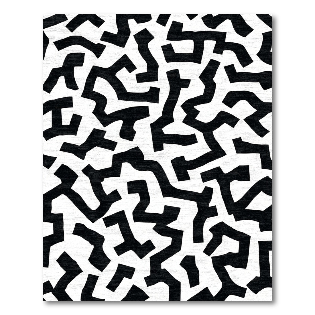 Abstract Black White Labyrinth Rug