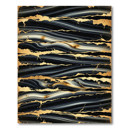 Black Gold Agate Stripe Rug
