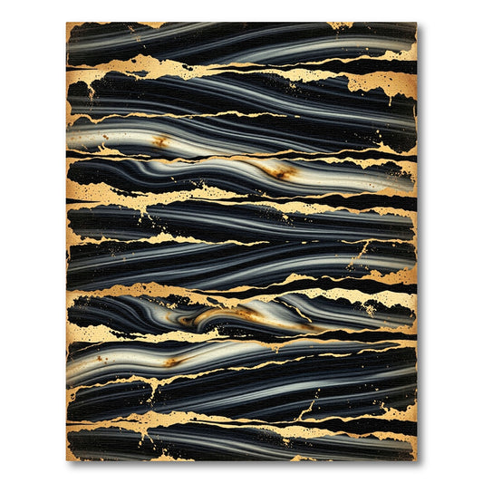 Black Gold Agate Stripe Rug
