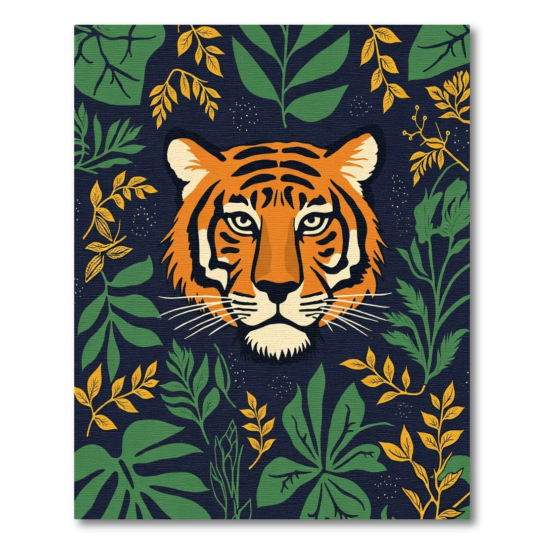 Vibrant Tiger Jungle Floral Medley Rug