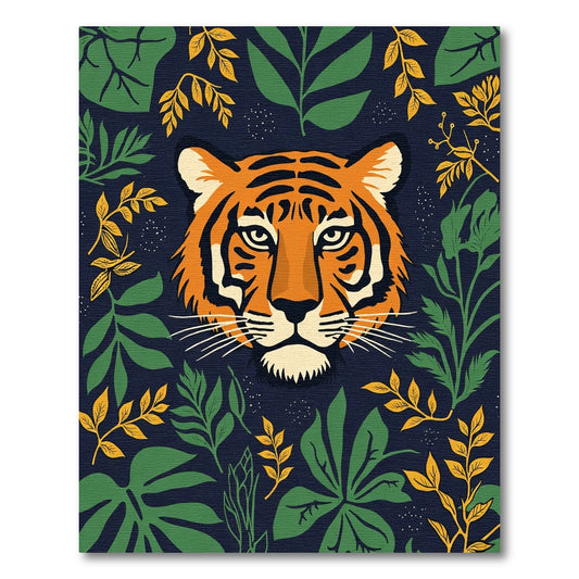 Vibrant Tiger Jungle Floral Medley Rug