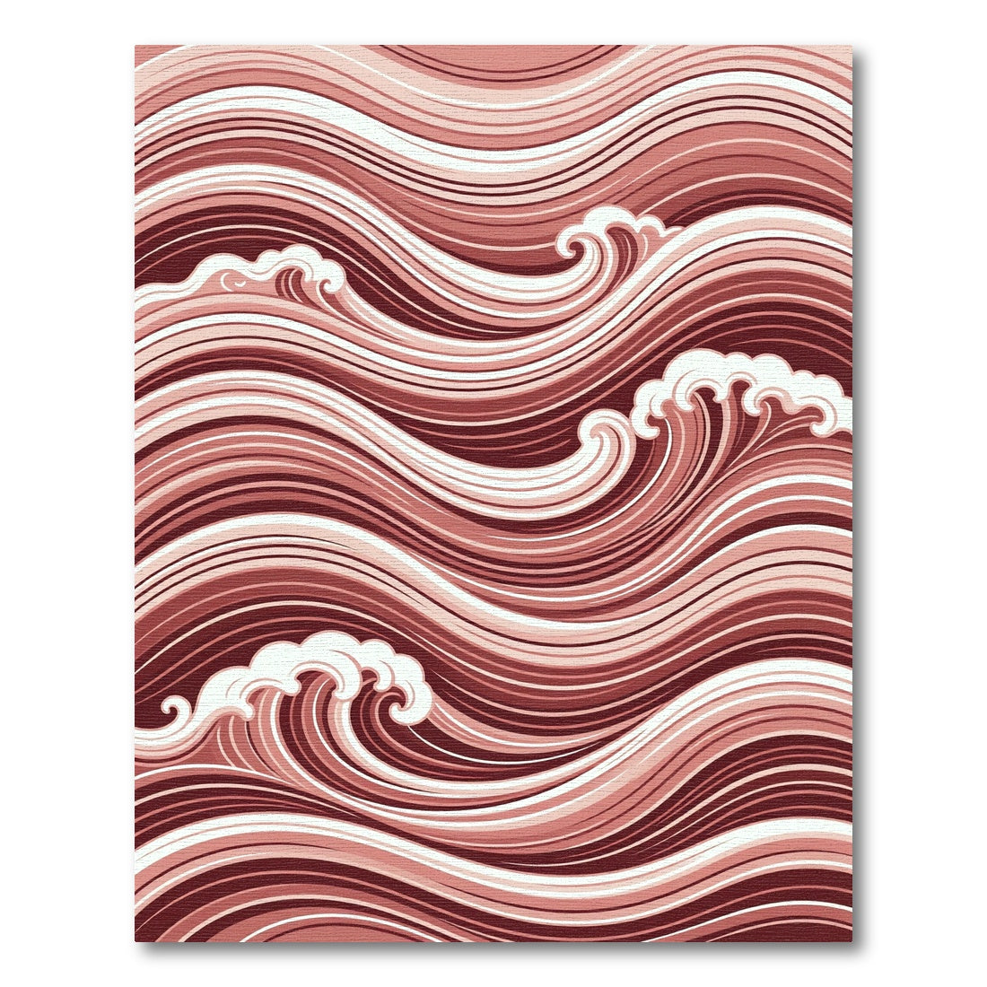 Crimson Waves Rug