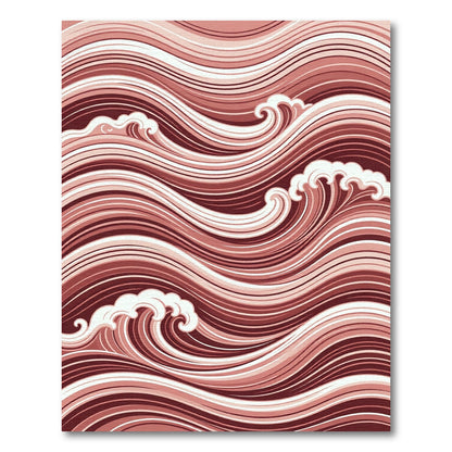 Crimson Waves Rug