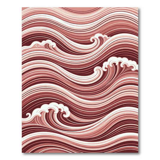 Crimson Waves Rug