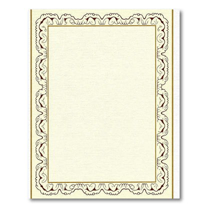 Ornate Cream and Rust Border Rug