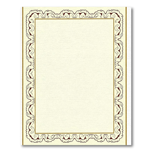 Ornate Cream and Rust Border Rug