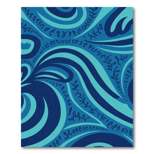 Deep Blue Swirl Flourish Rug
