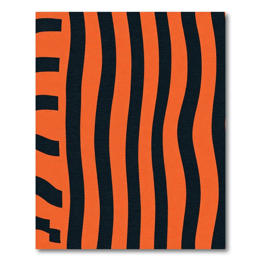 Bold Orange Black Wavy Stripes Rug