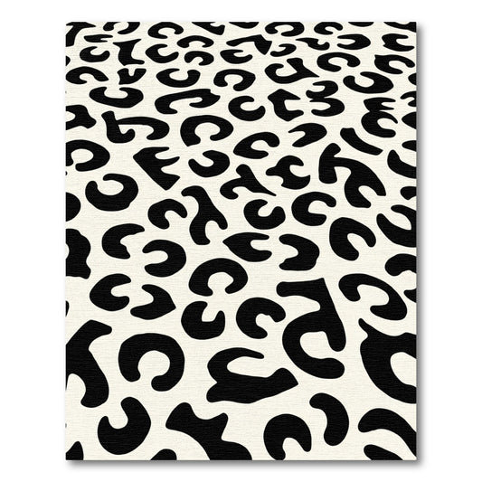 Classic Black Cream Animal Spot Rug