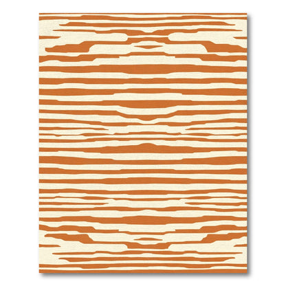 Terracotta Abstract Stripe Rug