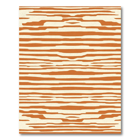 Terracotta Abstract Stripe Rug