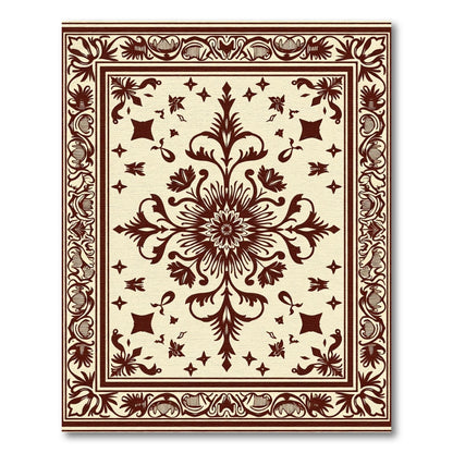 Crimson Classic Bloom Border Rug