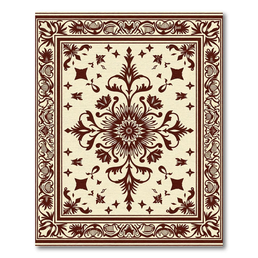 Crimson Classic Bloom Border Rug