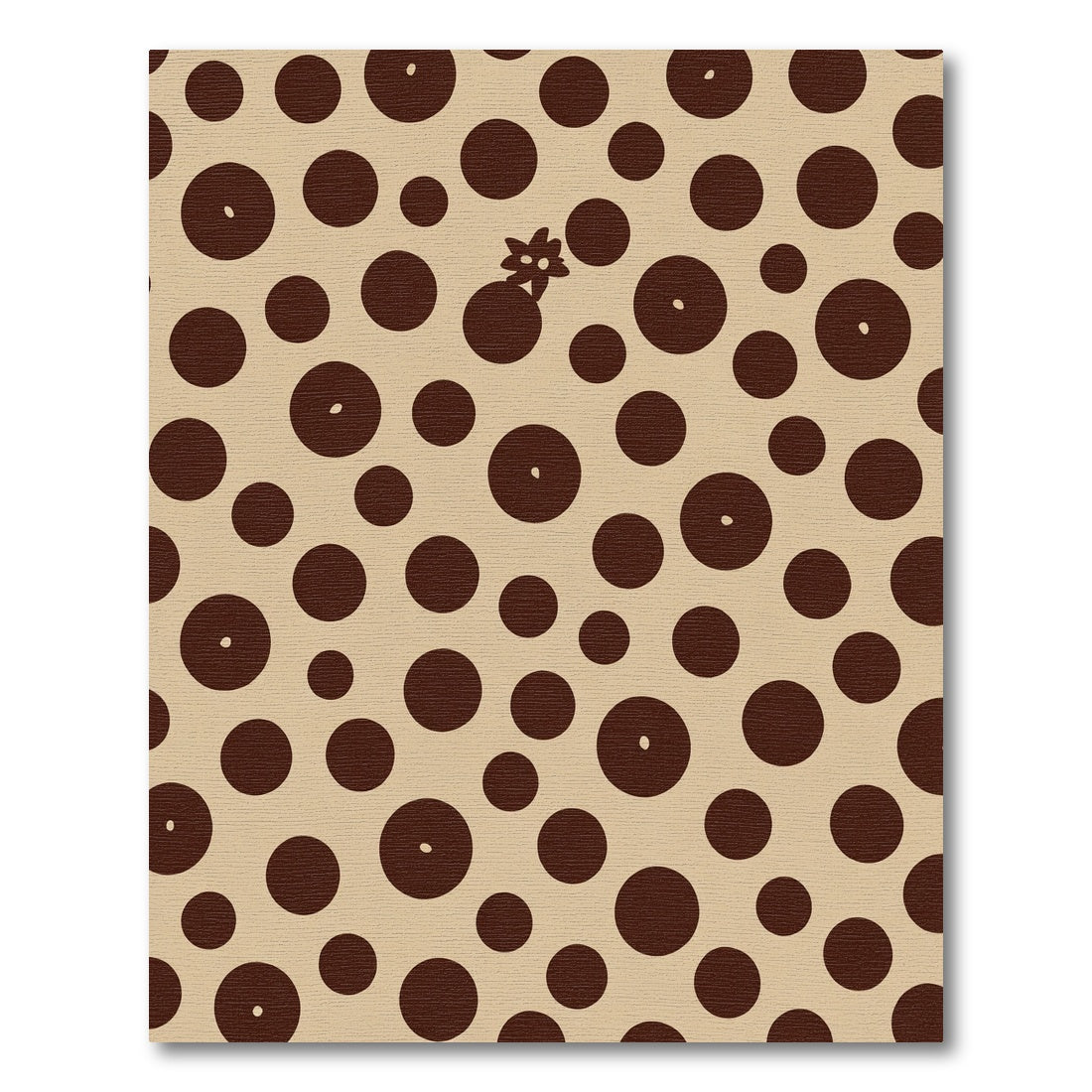 Brown Polka Dot Whimsical Flower Rug