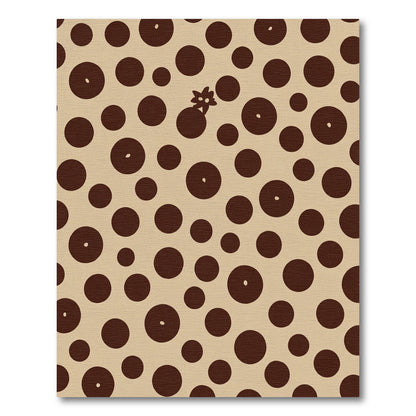Brown Polka Dot Whimsical Flower Rug