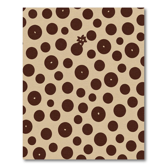 Brown Polka Dot Whimsical Flower Rug