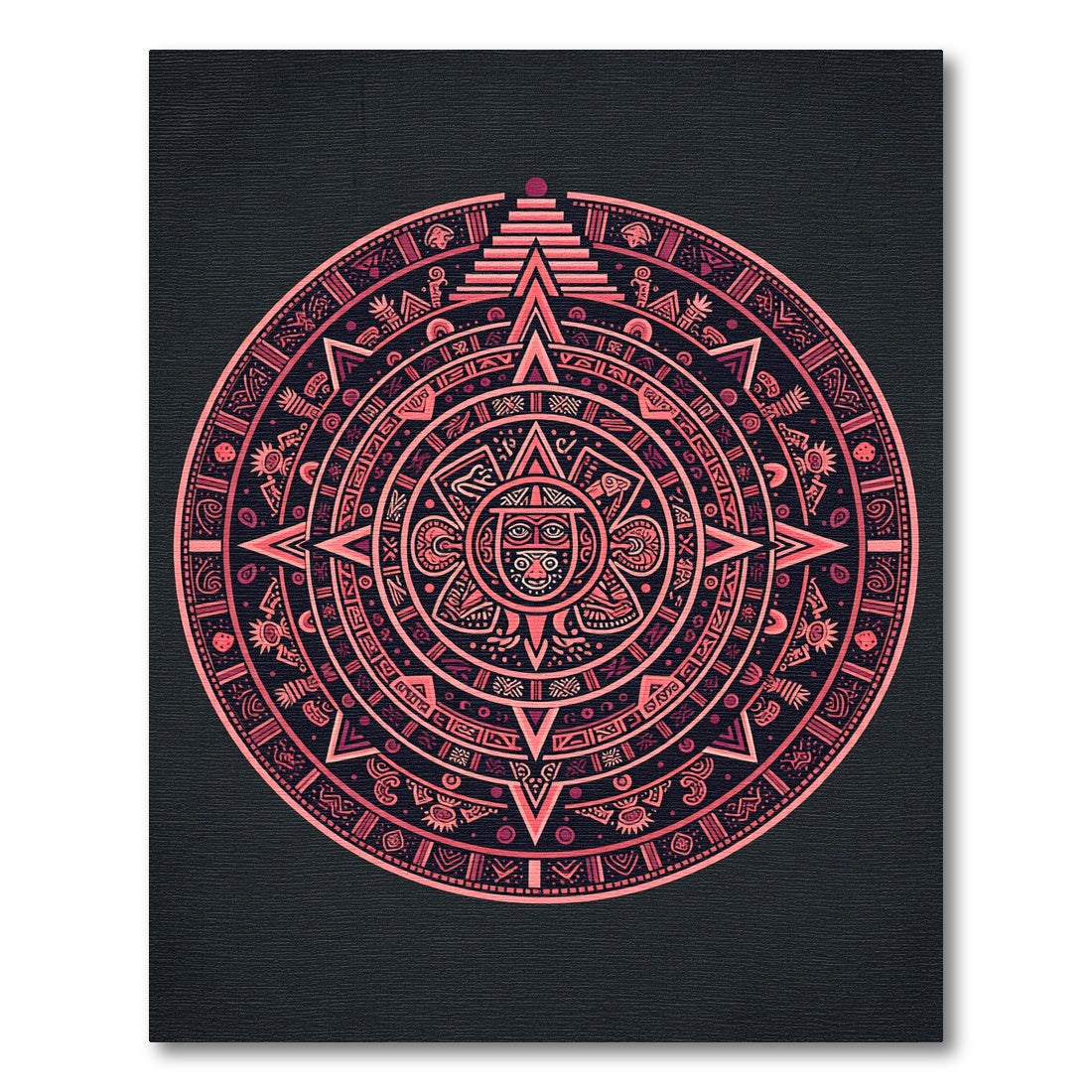 Coral Sun Calendar Medallion Rug