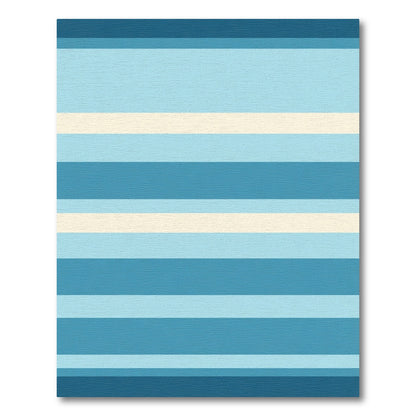 Coastal Blue Horizon Stripe Rug