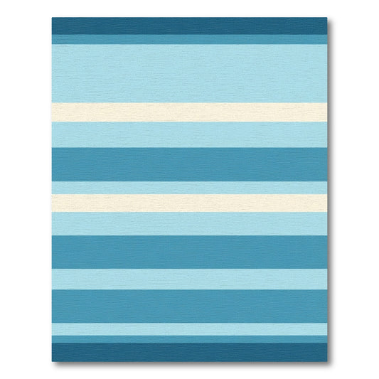 Coastal Blue Horizon Stripe Rug